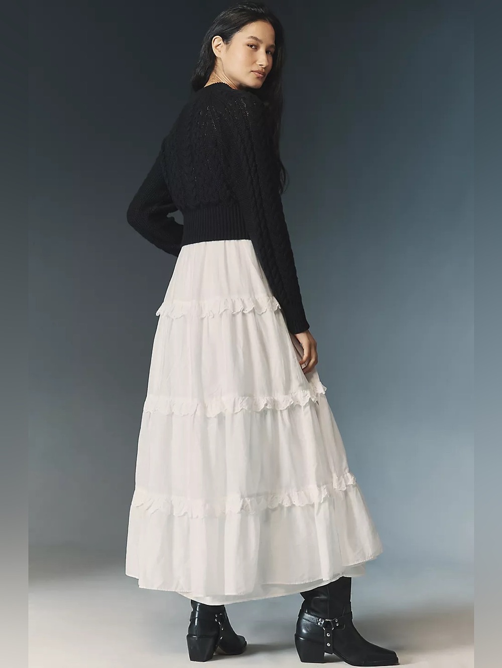 NWT Size S - By Anthropologie Twofer Sweater Tiered Dress (2 pieces set) US$218 - Picture 6 of 16